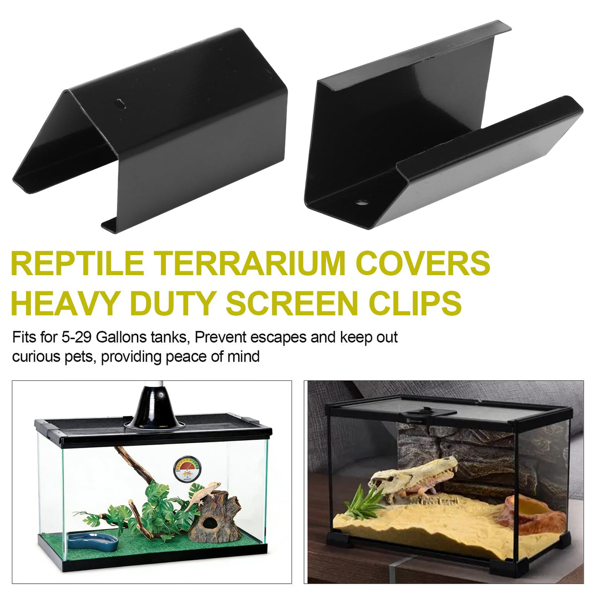 Heavy Duty Screen Clips for Reptile Terrarium Covers P99581