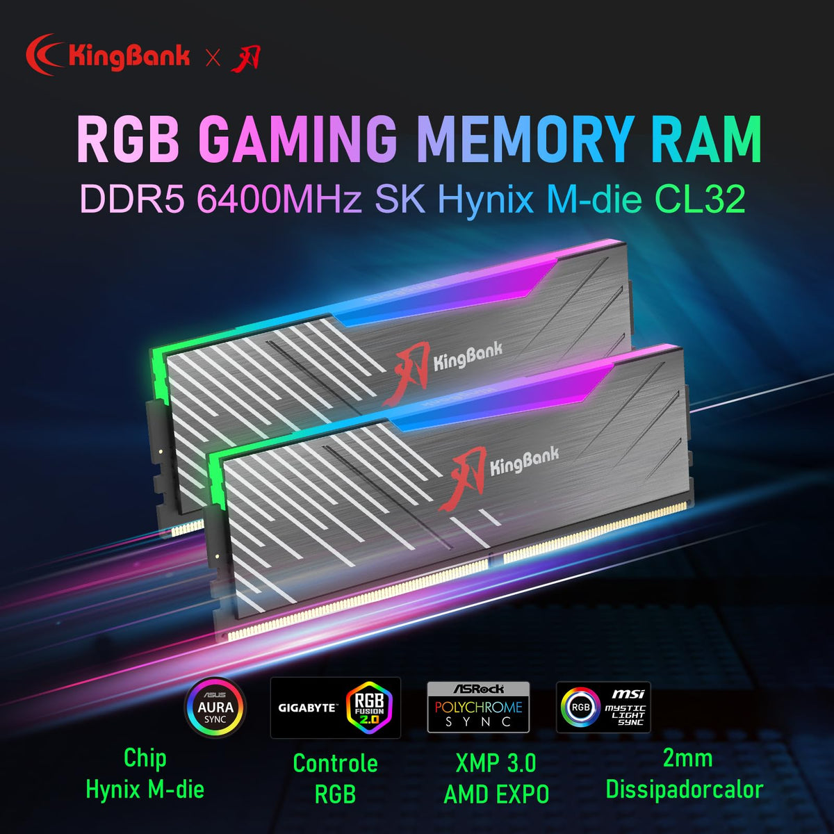DDR5 32GB (2x16GB) 6400MT/s CL32 Desktop Memory with Heatsink W9286