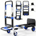 3-in-1 Folding Heavy Duty Hand Truck Dolly Cart Trolley with Wheels (Blue) Z947
