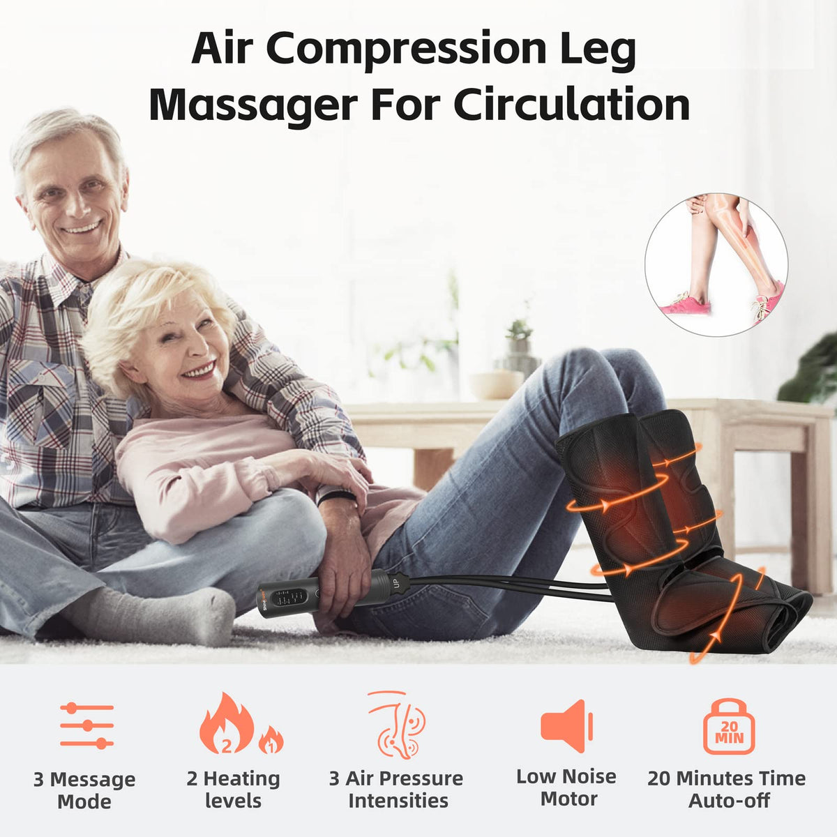 Air Compression Leg Massager with Heat E868061