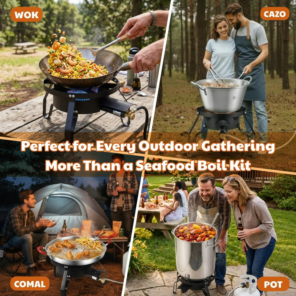 40QT Seafood Boil Pot with Propane Burner Set X825