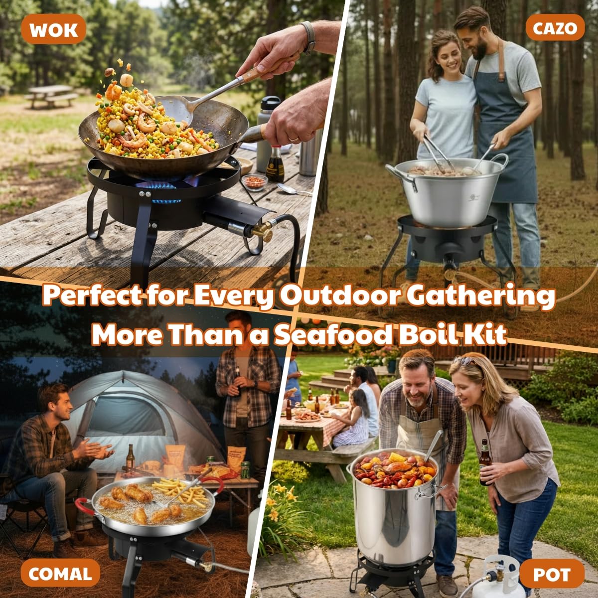 40QT Seafood Boil Pot with Propane Burner Set X825