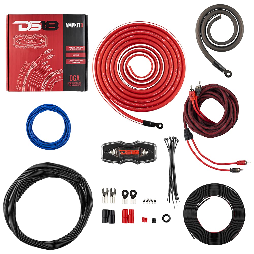 0 Gauge CCA Complete Amp Wiring Kit with ANL Fuse Holder 250A S595