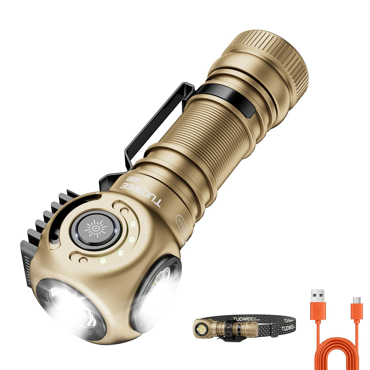 2400 Lumen Rechargeable LED Flashlights with Clip B276