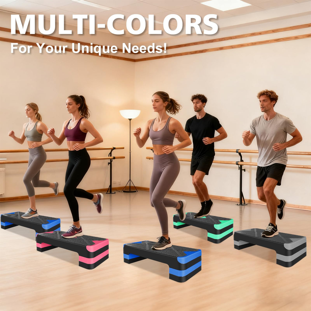 27" Adjustable Aerobic Step Platform with 4 Risers B676