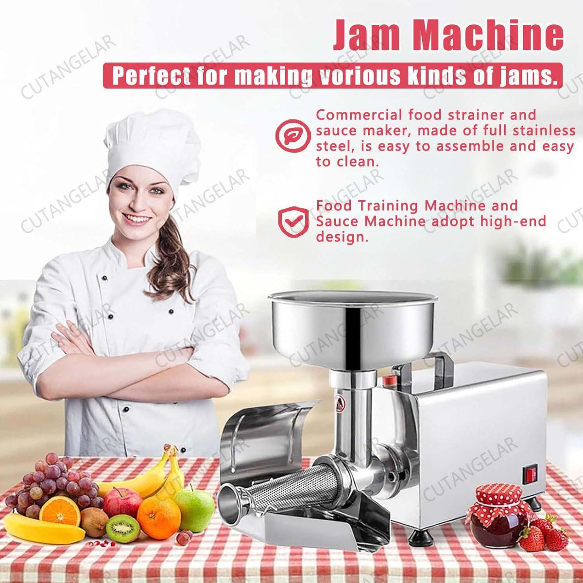 450W Stainless Steel Electric Tomato Strainer M6559