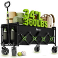 34" Extra Long Collapsible Wagon Cart, 360LBS Capacity, Black P89272