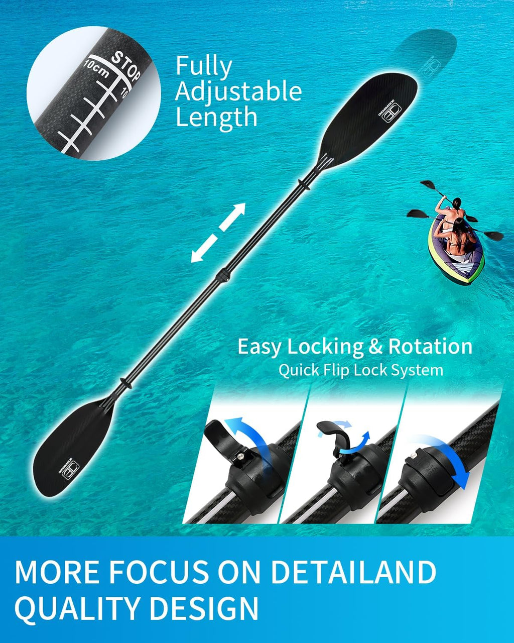 Full Carbon Fiber Adjustable Kayak Paddle Z93789