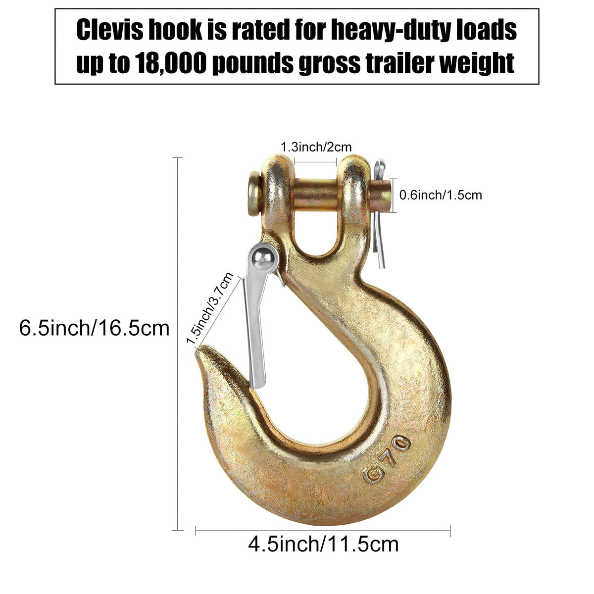 3/8 Inch Heavy Duty Forged Steel Clevis Slip Hook with Latch, 4 Pack N64029