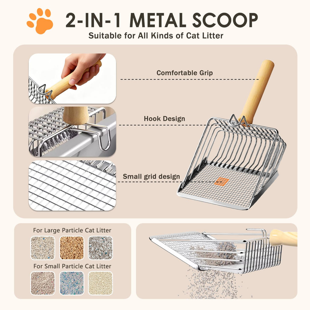 Stainless Steel High Sided Litter Box with Scoop O813824
