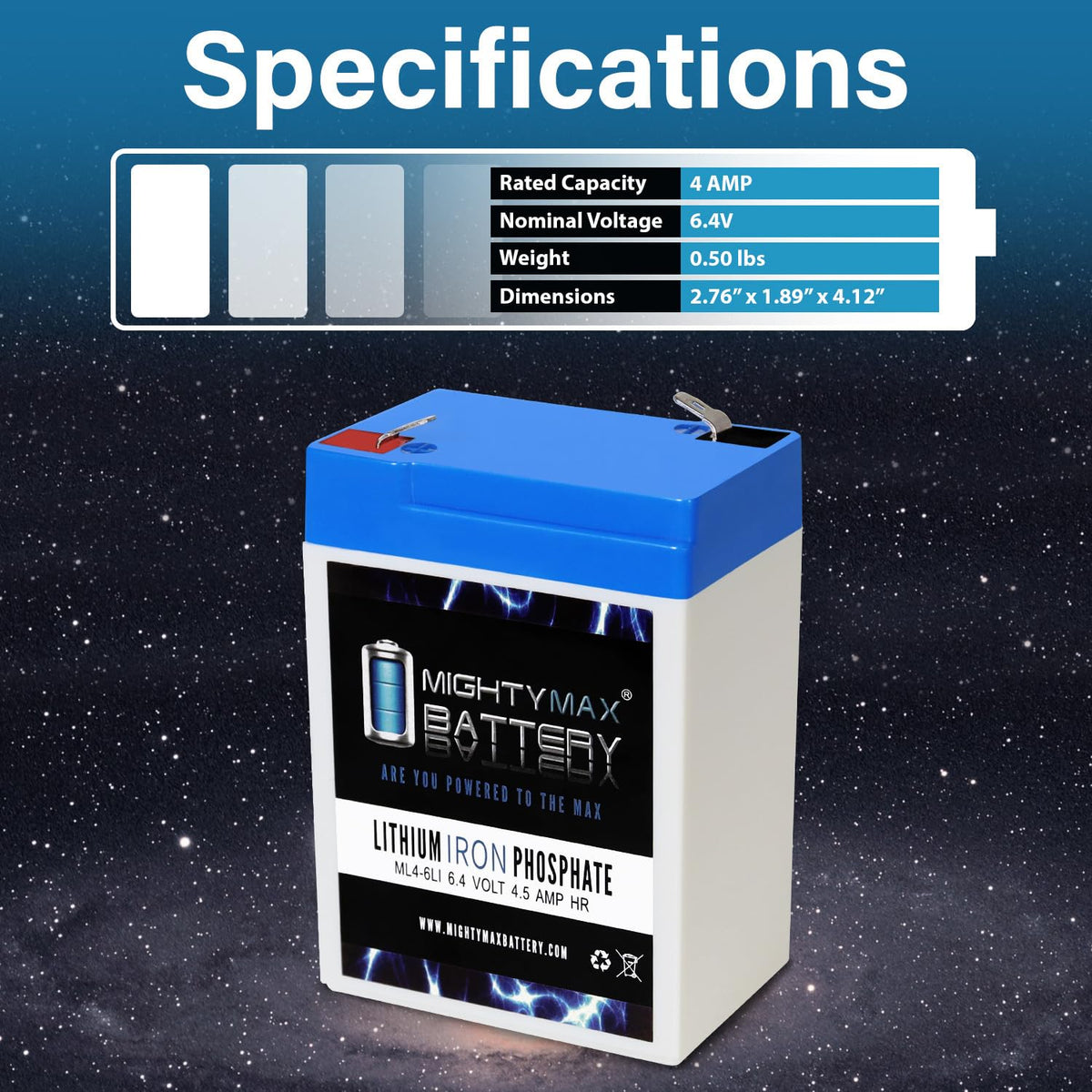 6V 4.5AH Lithium Replacement Battery X76377