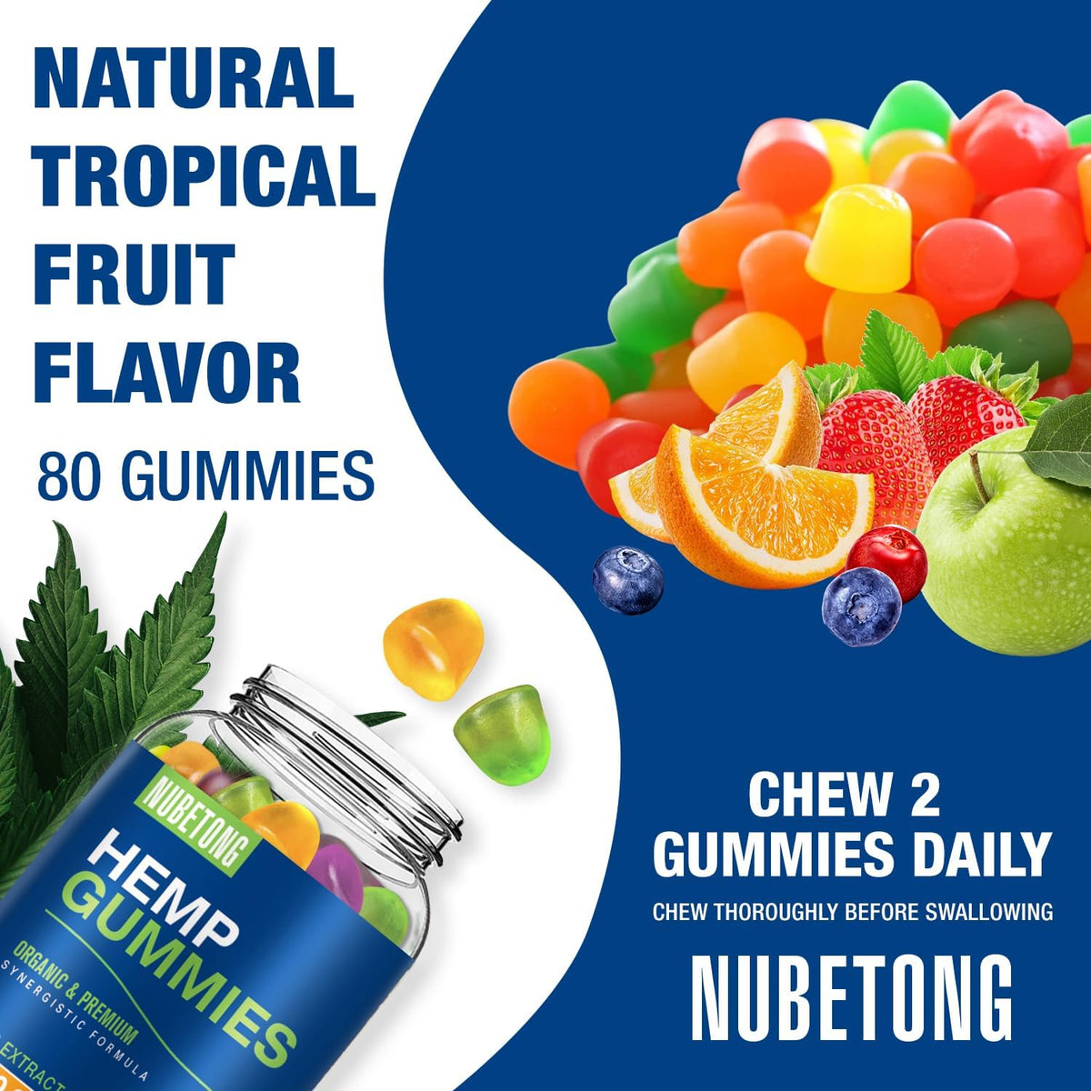 Organic Hemp Gummies Supplement 2 Packs F8860