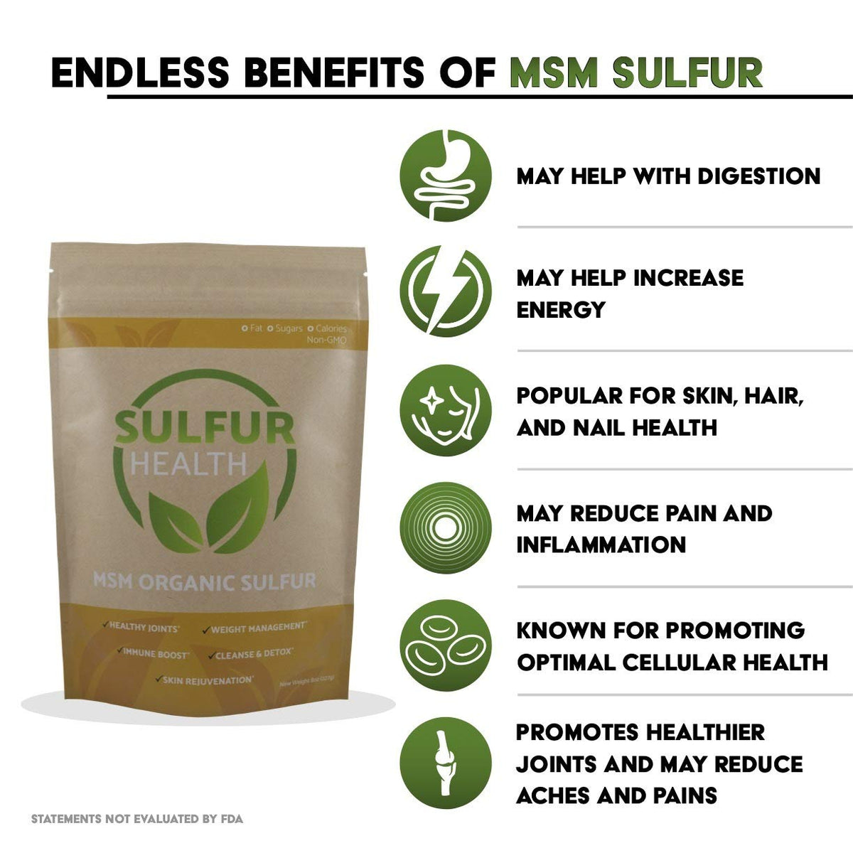 Organic Sulfur MSM Supplement 1 Pound N555935