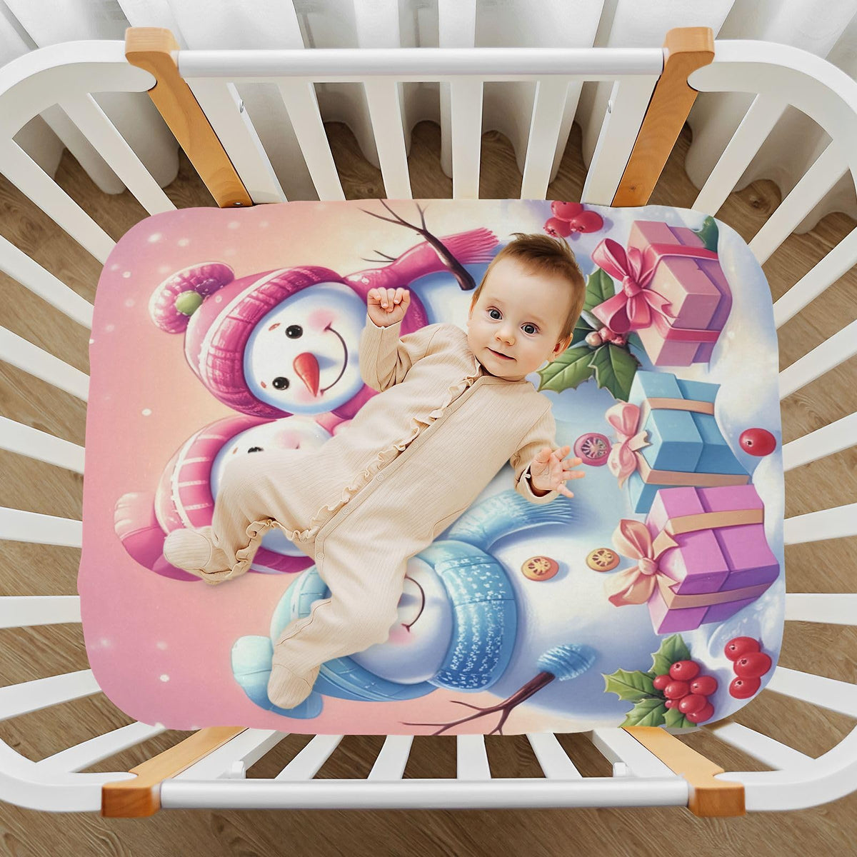 Christmas Snowmen Crib Sheet 52" x 28" V343529