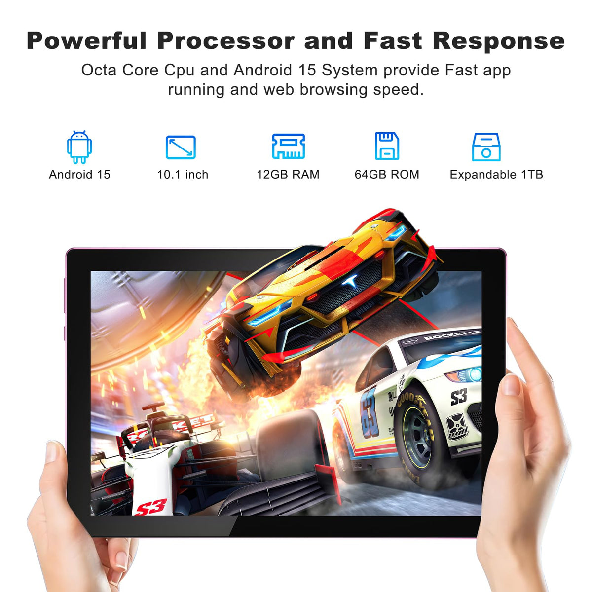 10 Inch Android Tablet with Keyboard 12GB RAM 64GB ROM Z5310