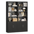 Double Wide Bookshelf and Bookcase with Doors O49485
