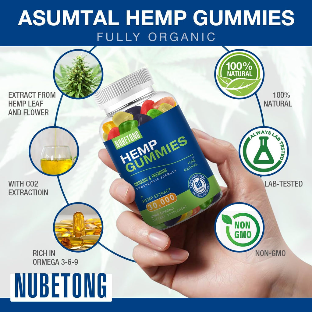 Organic Hemp Gummies Supplement 2 Packs F8860