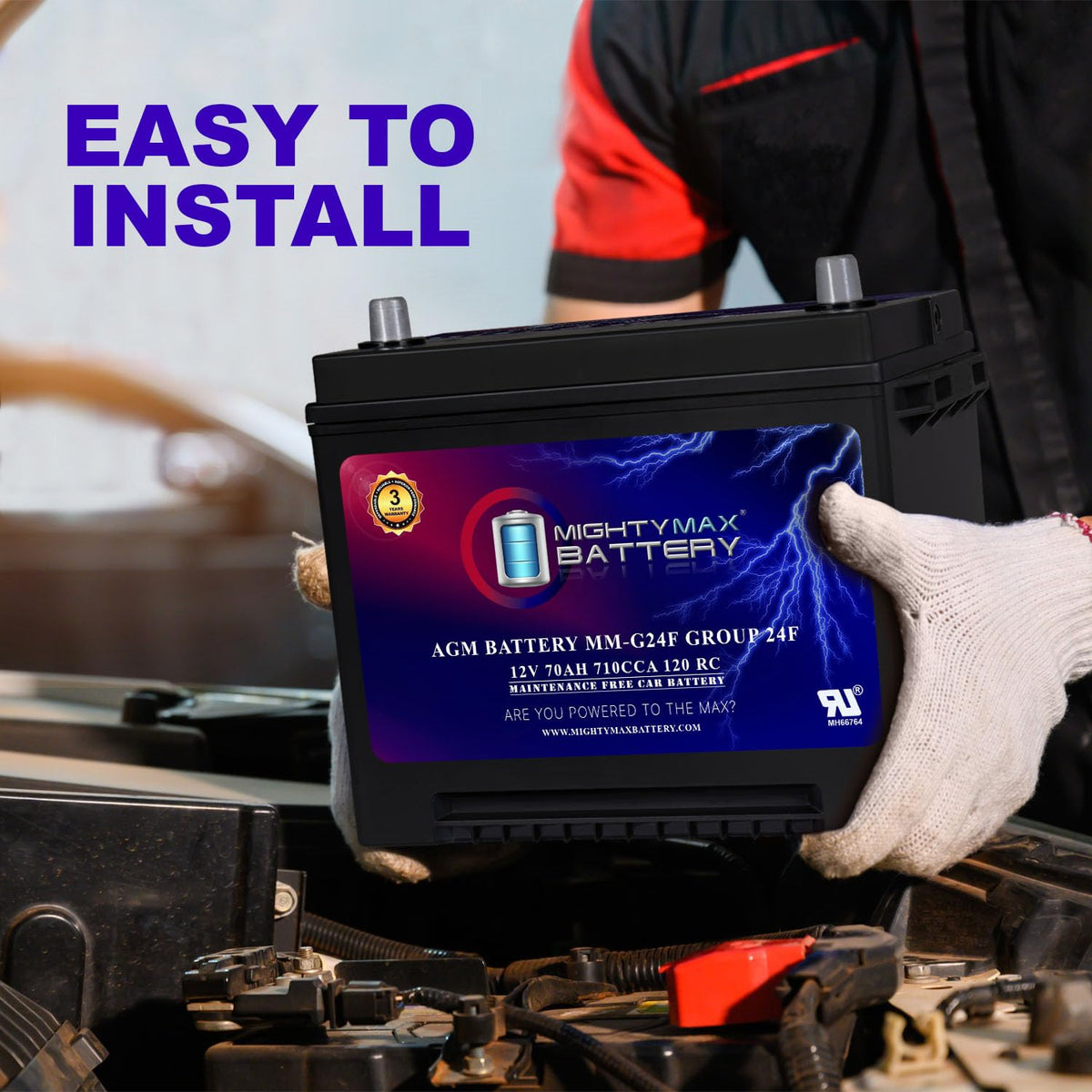 12V 70Ah AGM Replacement Battery L2915