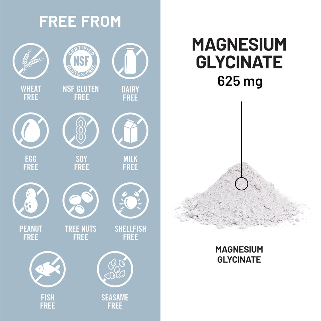 Magnesium Glycinate 625 mg Vegan 30 Capsules T8573