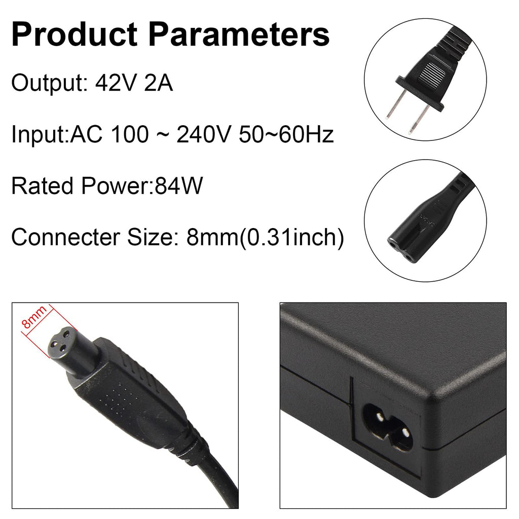 42V 2A Power Adapter with 3-Prong Inline Connector D7002