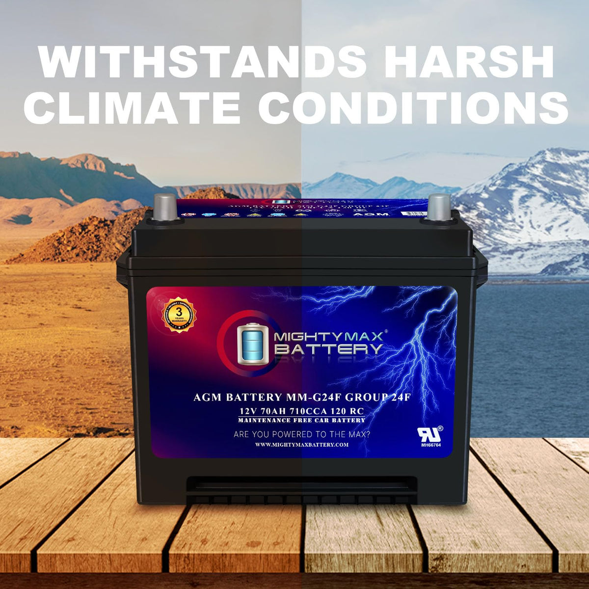 12V 70Ah AGM Replacement Battery L2915