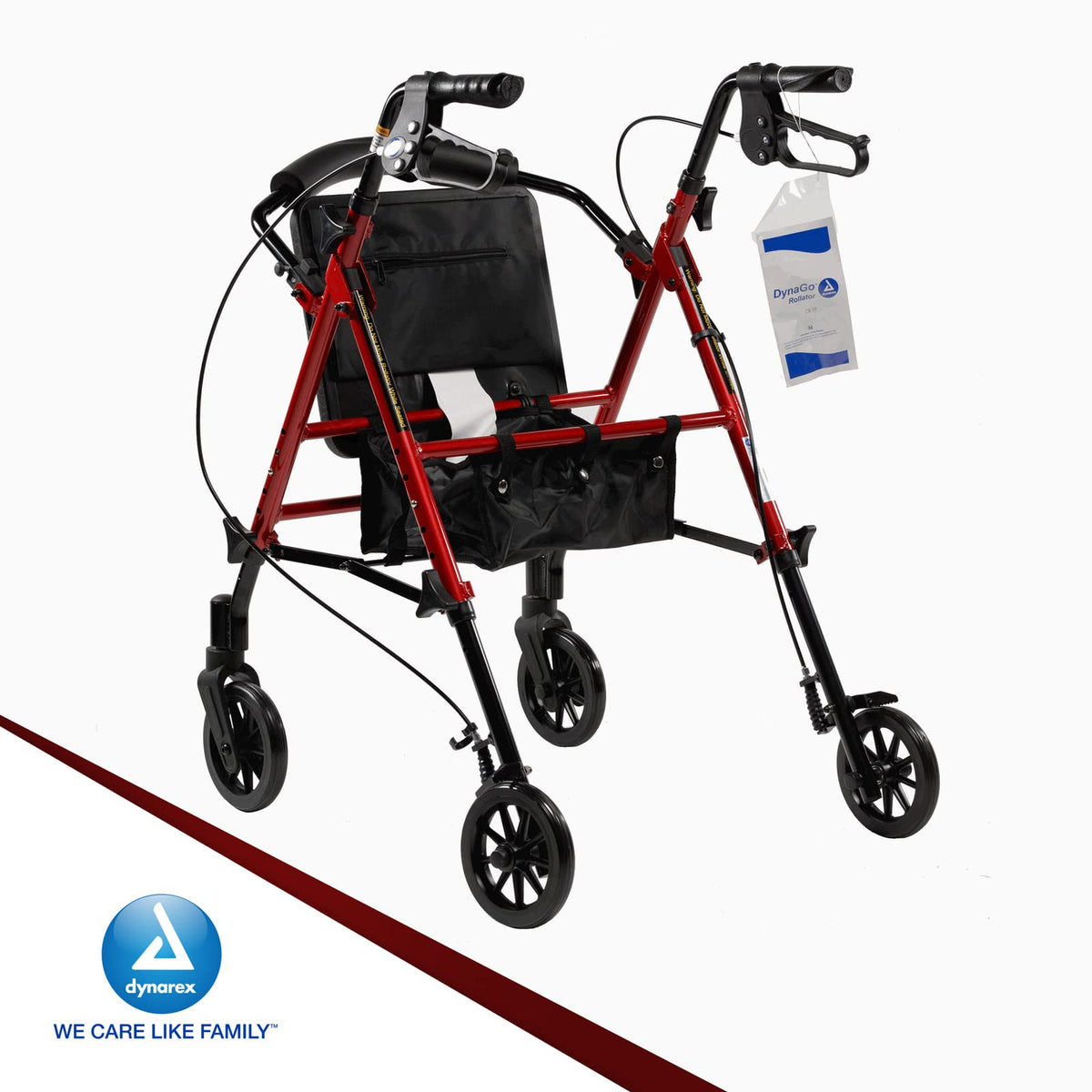 Foldable Aluminum Rollator with Adjustable Seat and Detachable Caster, Red O586579
