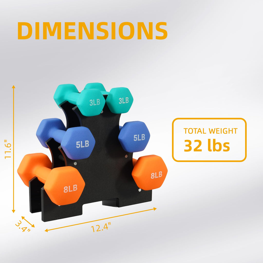 Neoprene Dumbbell Set with Rack L544