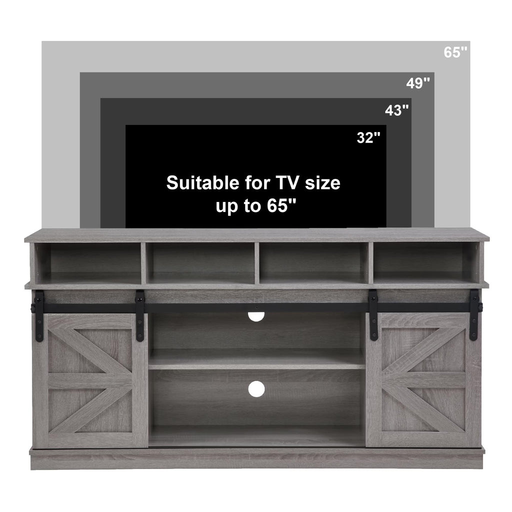 Grey Sliding Barn Door TV Stand Q975000