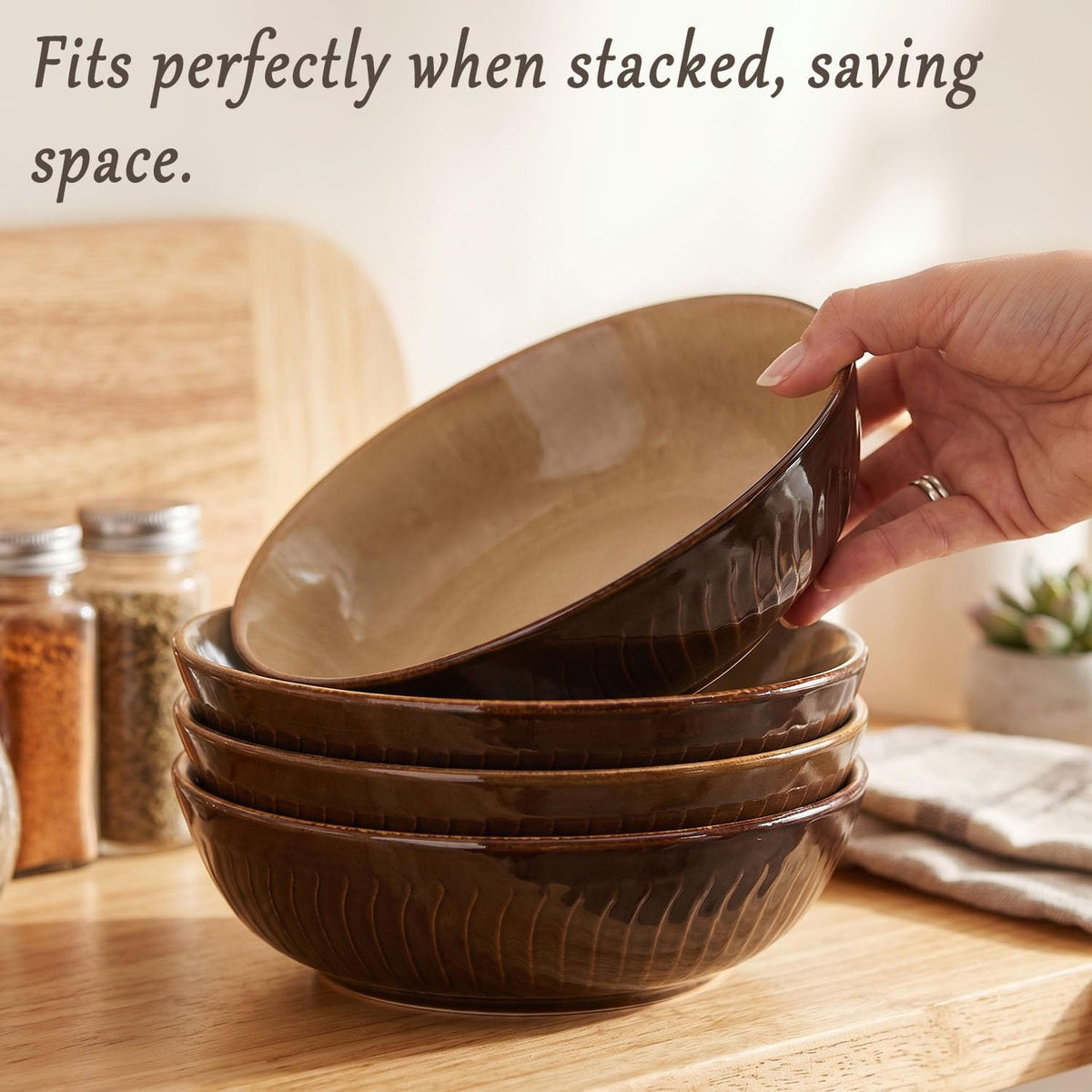 44 Ounce Ceramic Bowl Set of 4 O902
