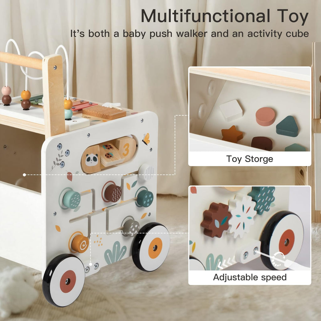 Wooden Baby Walker Activity Cube Push Walker B16362