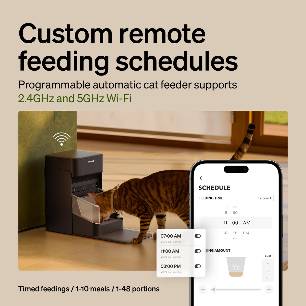 RFID Automatic Cat Feeders for 2 Cats G27138