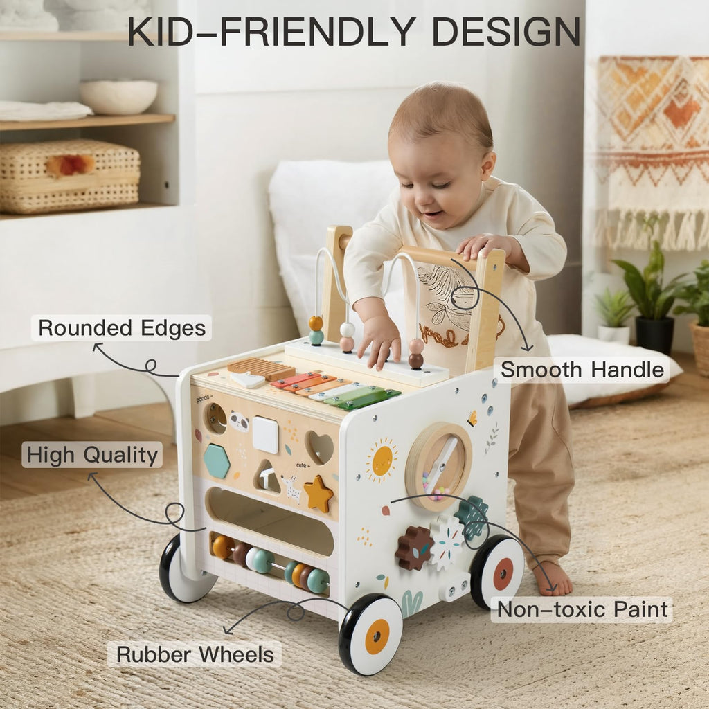Wooden Baby Walker Activity Cube Push Walker B16362