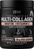 Multi Collagen Protein Peptides Powder Types I II III V X Unflavored 45 Servings N69809