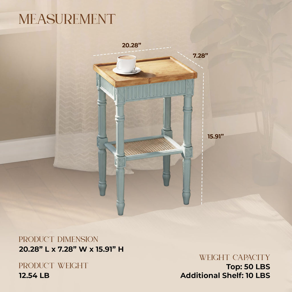 Pale Mint Blue Tray Top End Table V3194