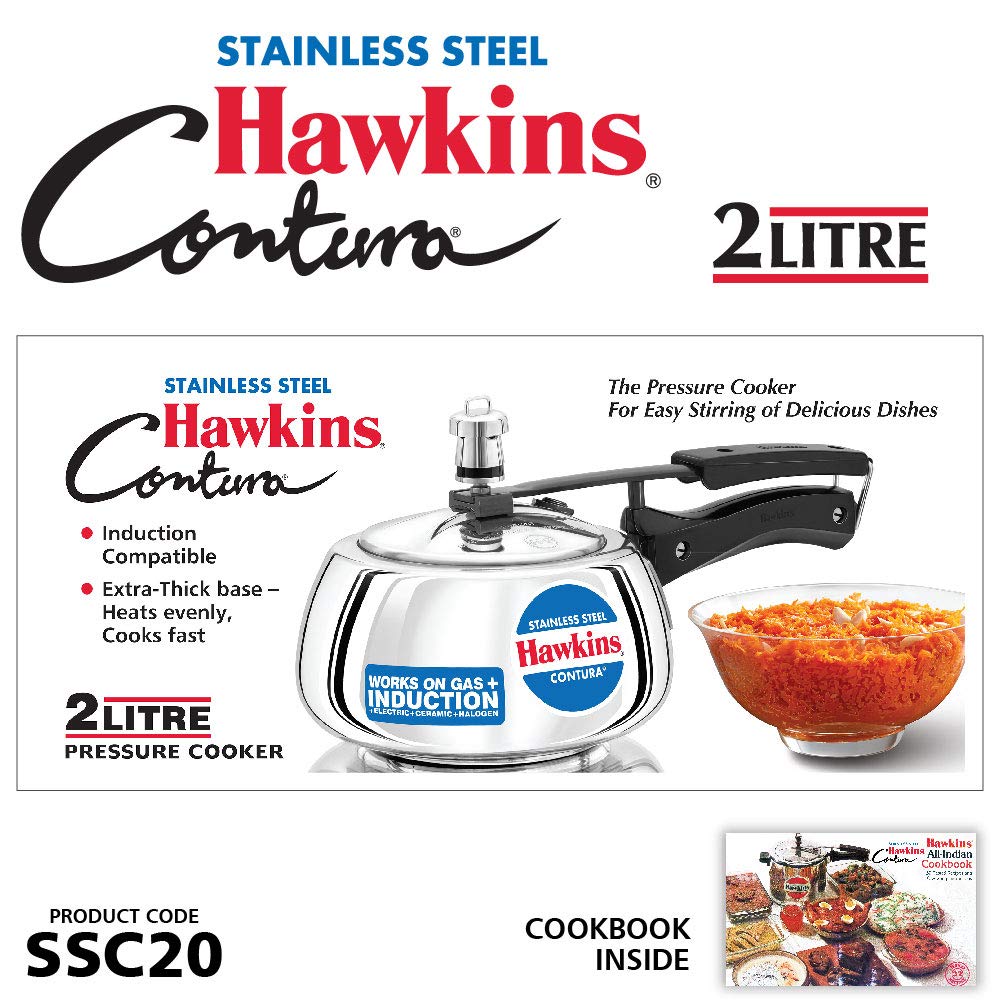 Stainless Steel Pressure Cooker, 2 Liter, Silver N126324
