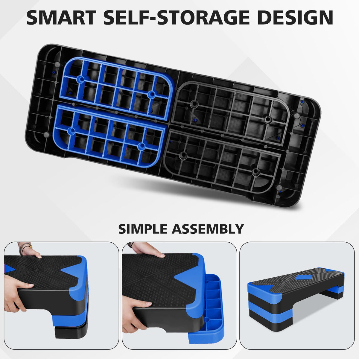 27" Adjustable Aerobic Step Platform with 4 Risers B676