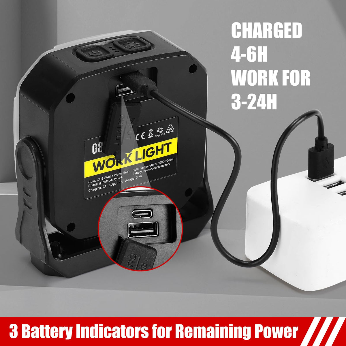 Magnetic Rechargeable Job Site Light with Hook S5236