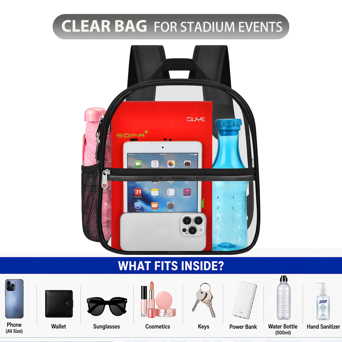 Clear Backpack 12x6x11 S923653