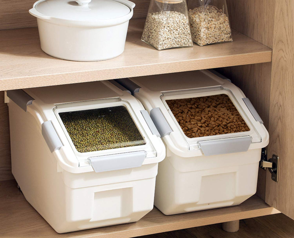 2 Pack Airtight Pet Food Storage Container with Scoop 10 LB E63854