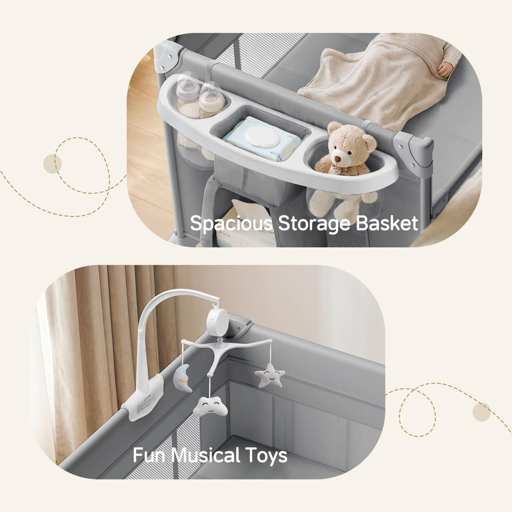 4 in 1 Grey Baby Bassinet Y896217