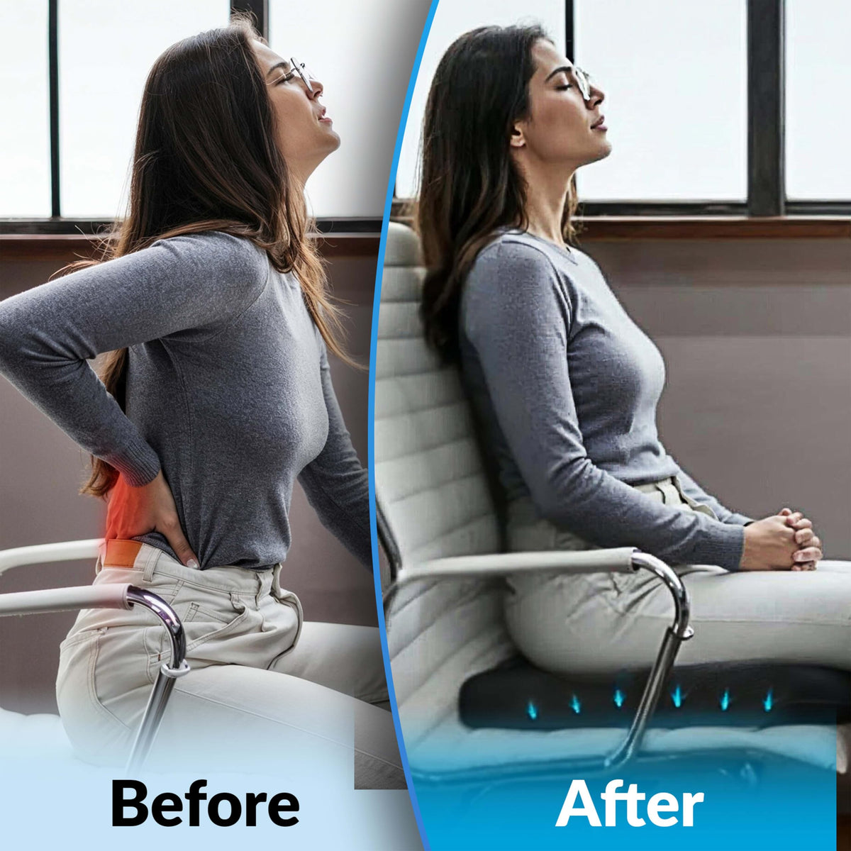 Memory Foam Gel Seat Cushion with Extra Cover V3756
