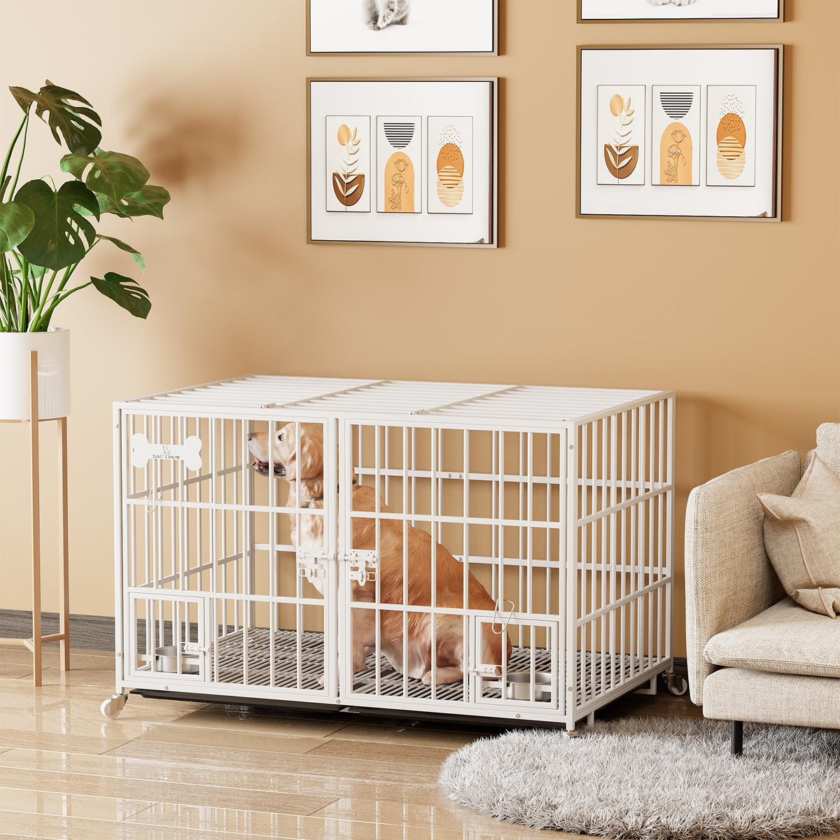 42" Heavy Duty Metal Dog Crate with Divider T7167