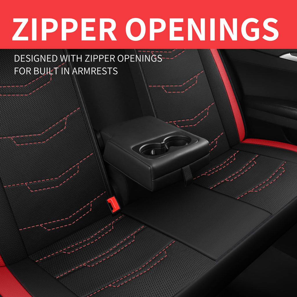 Car Seat Cover Black Red J79582