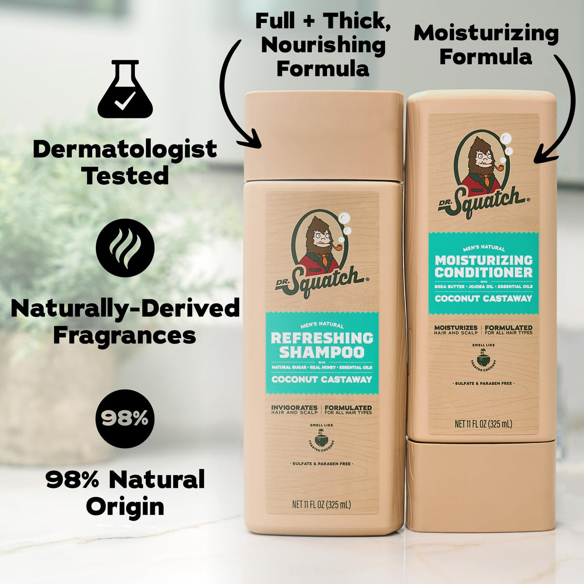 Natural Shampoo and Conditioner Set 11 fl oz 2-Pack T874