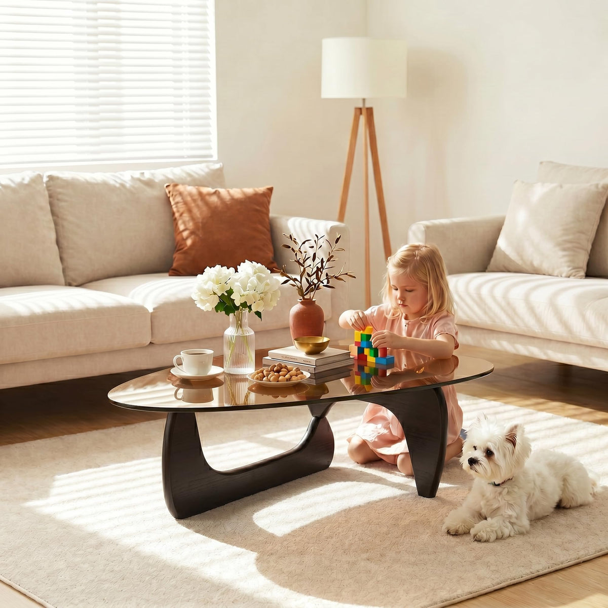 32" Black Tempered Glass Coffee Table W102296