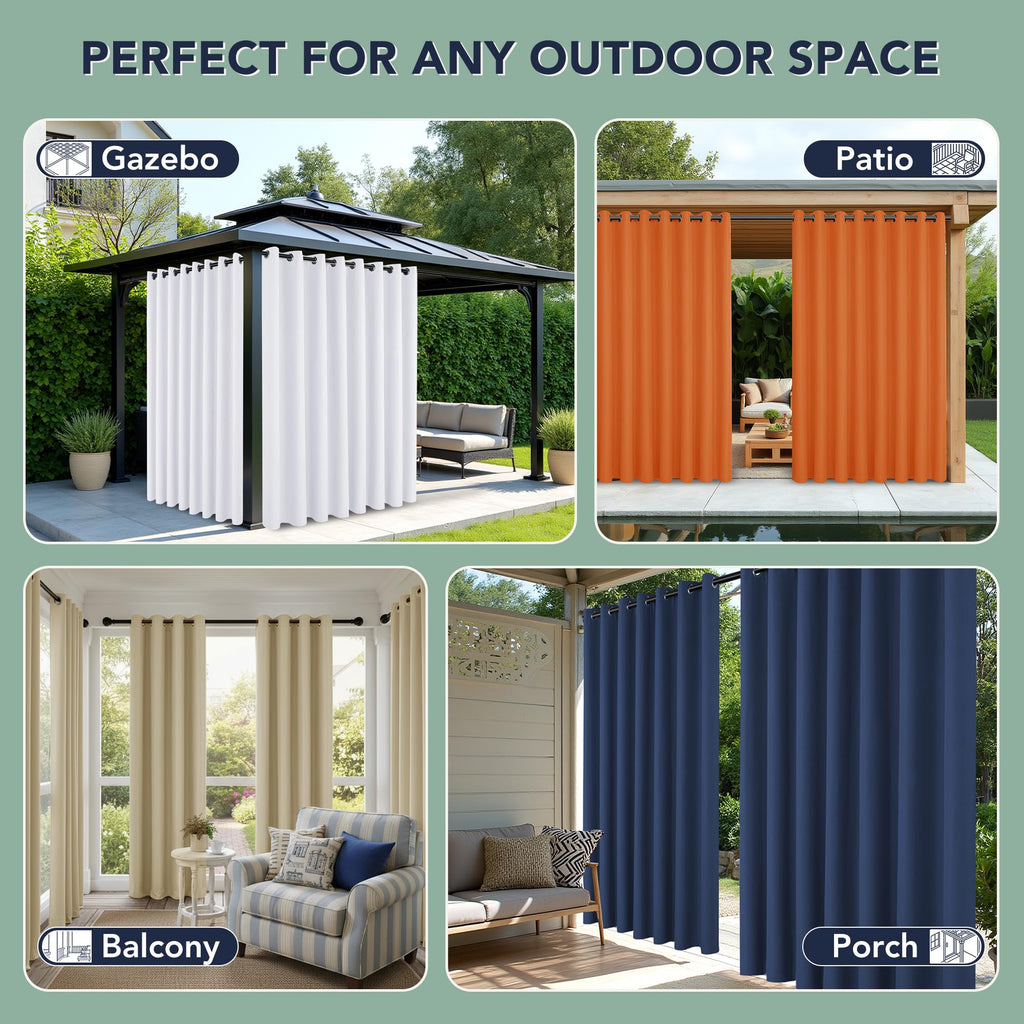 Waterproof Outdoor Curtains 6 Panels F28056