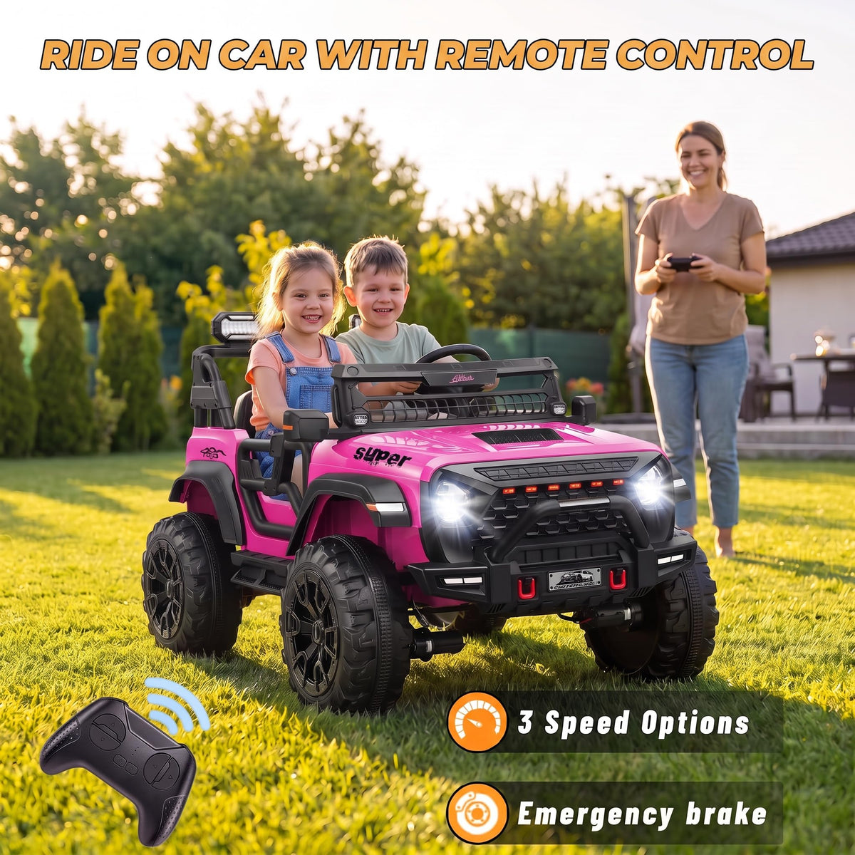 24V 2 Seater Pink Ride on Toy U1600