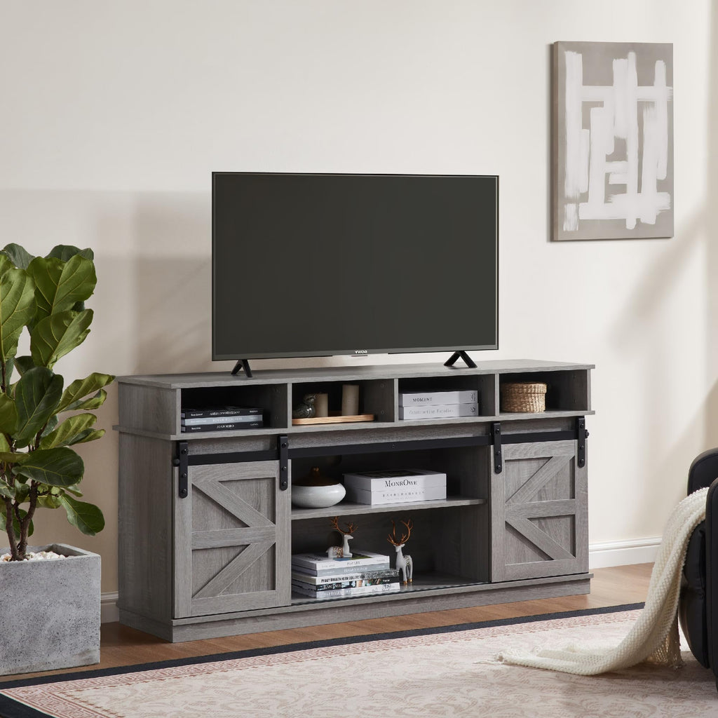 Grey Sliding Barn Door TV Stand Q975000