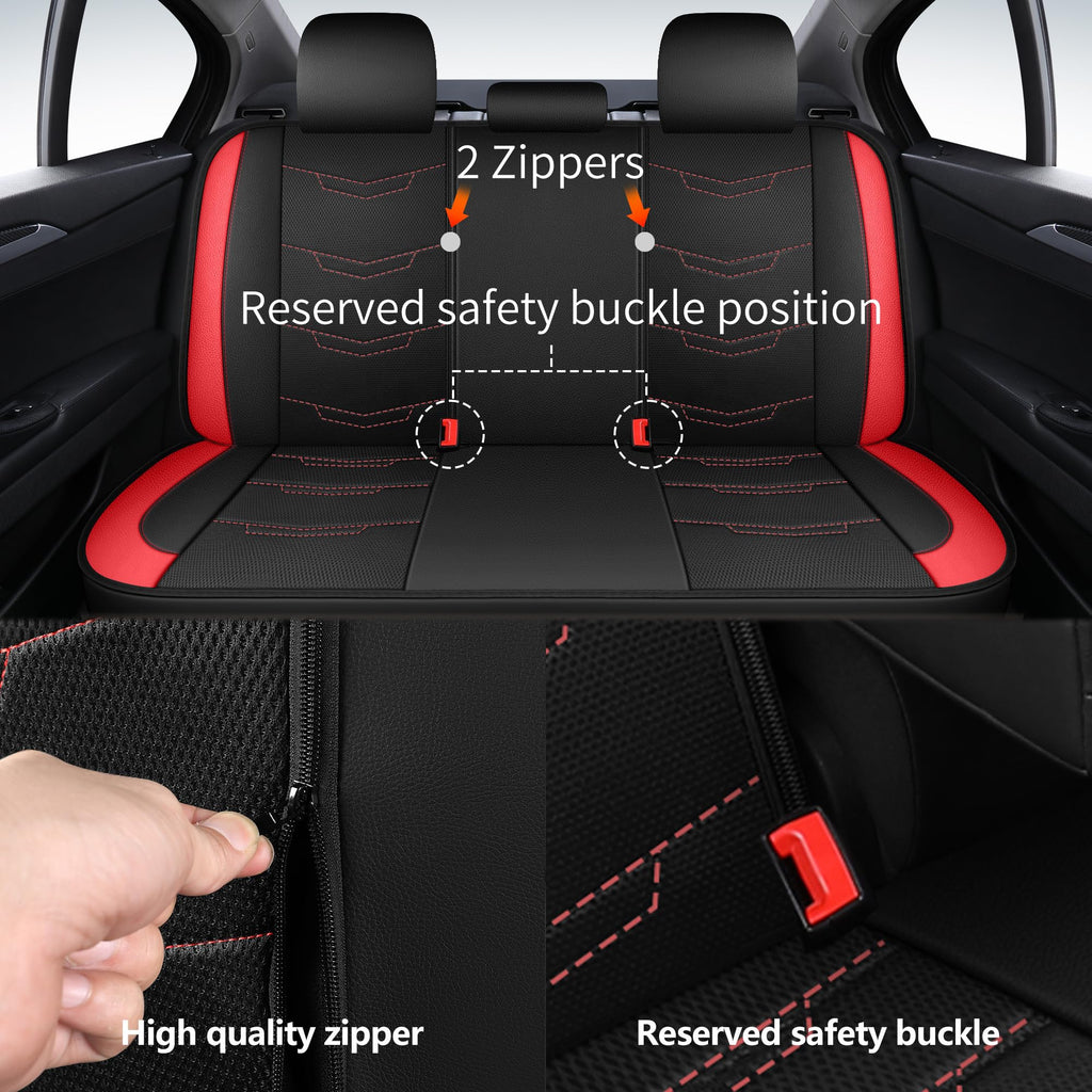 Car Seat Cover Black Red J79582