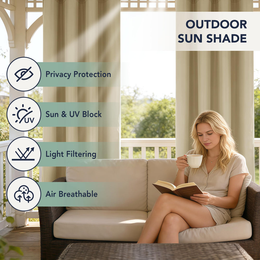 Waterproof Outdoor Curtains 6 Panels F28056